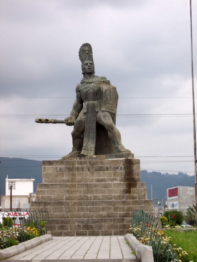 Here is another picture. It is of a famous figure here in Guatemala called Tecum Uman. He is like the Paul Bunyan of Guatemala. This statue is of him, and it is famous all around Guatemala. The name Tecun Uman is very similar to Teancum from the Book of Mormon, so all of us missionaries call him Teancum. Enjoy a bit of Chapin culture!