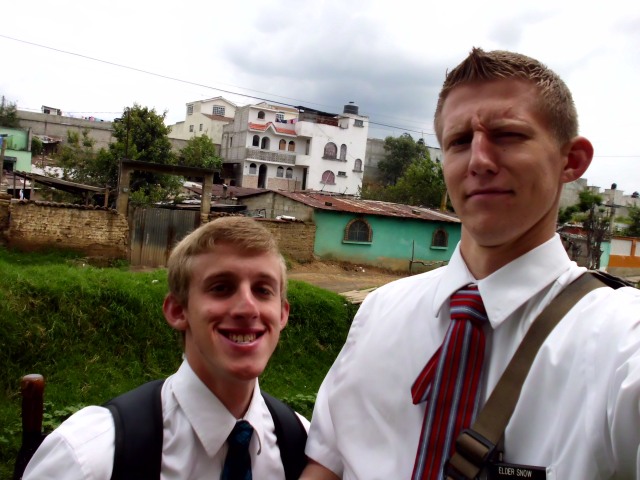 I have a picture for you! I have a new companion! Elder Albert got emergency changes late Thursday night. This is my new companion. Elder Banks!! ANOTHER GRINGO!! He has 19 months in the mission. He is from Washington. I never ever thought we would ever be companions. I have known him ever since I got to the mission.