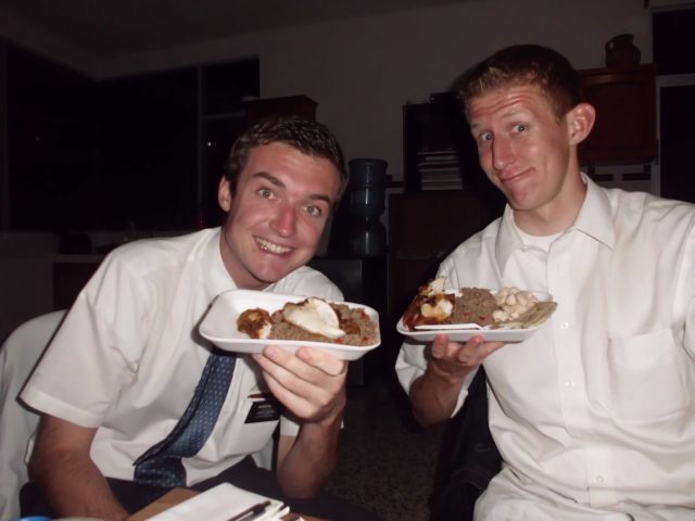 Here is Elder McGrath who has 20 months in his mission. Here we are eating a dish that my old friend Magdalena made us! ANOTHER GRINGO!!