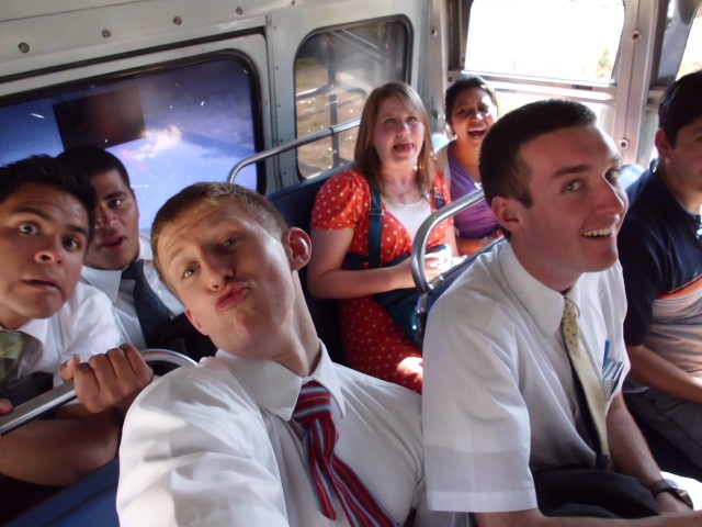 We went to a place called San Cristobal today for our preparation day. This is us on the bus ride down. Teeeee heeeee.