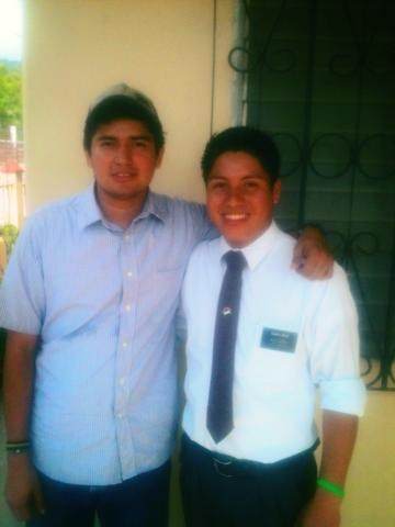 Hey!! A fun little update... Paniagua saw my first convert Josue last week as a missionary! Josue is serving in Honduras right next to where Paniagua is... here  is a really crappy photo.