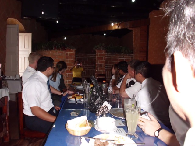 We had a lunch together as a zone today. The ZL's asked a waitress to take a picture of us afterwards. While the lady was taking a picture of us, I took a picture of her taking the picture of us while everyone was looking away... man, I'm so funny.